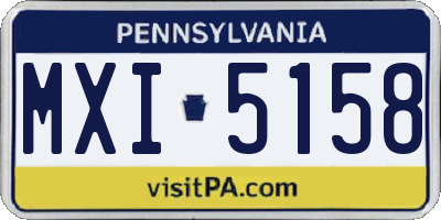 PA license plate MXI5158
