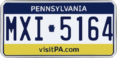 PA license plate MXI5164