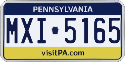 PA license plate MXI5165