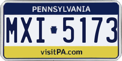 PA license plate MXI5173