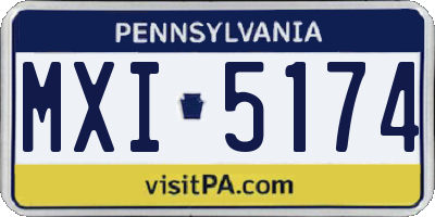 PA license plate MXI5174