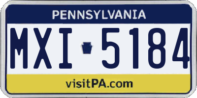 PA license plate MXI5184