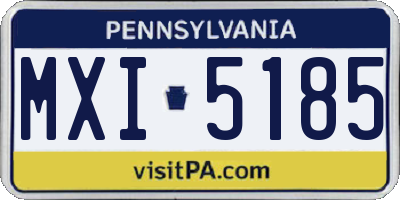 PA license plate MXI5185