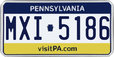 PA license plate MXI5186