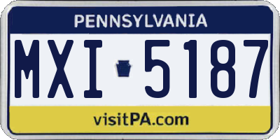 PA license plate MXI5187