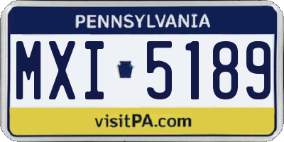 PA license plate MXI5189