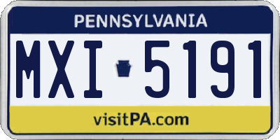 PA license plate MXI5191