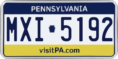 PA license plate MXI5192