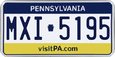 PA license plate MXI5195