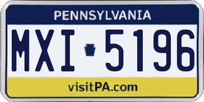 PA license plate MXI5196