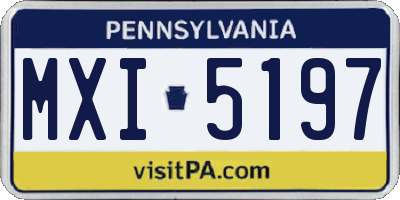 PA license plate MXI5197