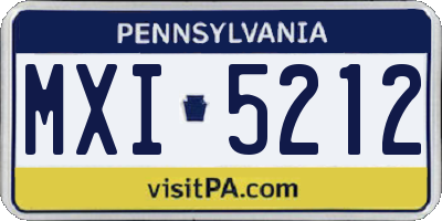 PA license plate MXI5212