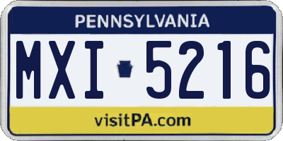 PA license plate MXI5216