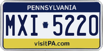 PA license plate MXI5220