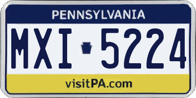 PA license plate MXI5224