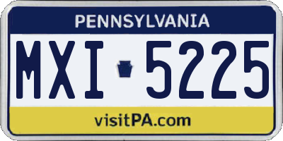 PA license plate MXI5225