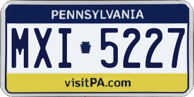PA license plate MXI5227
