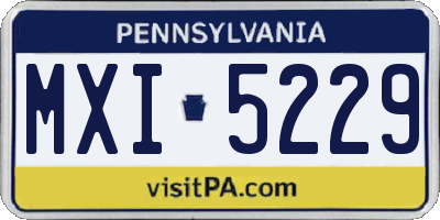 PA license plate MXI5229