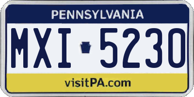 PA license plate MXI5230