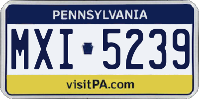 PA license plate MXI5239