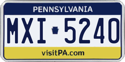 PA license plate MXI5240