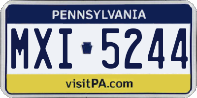 PA license plate MXI5244