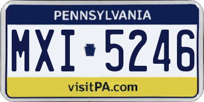 PA license plate MXI5246