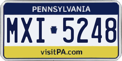 PA license plate MXI5248