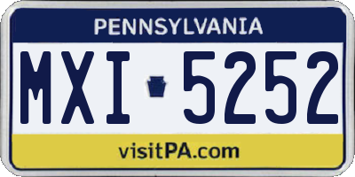 PA license plate MXI5252