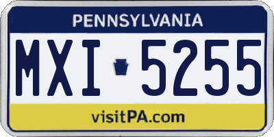 PA license plate MXI5255