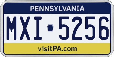 PA license plate MXI5256
