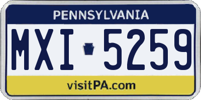 PA license plate MXI5259