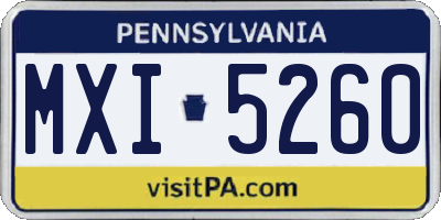 PA license plate MXI5260