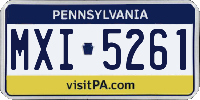 PA license plate MXI5261