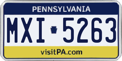 PA license plate MXI5263