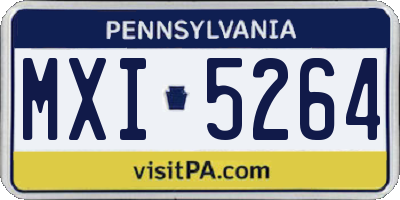 PA license plate MXI5264