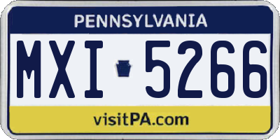 PA license plate MXI5266