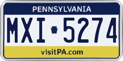 PA license plate MXI5274