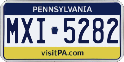 PA license plate MXI5282