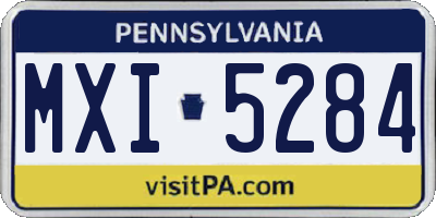 PA license plate MXI5284