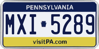 PA license plate MXI5289