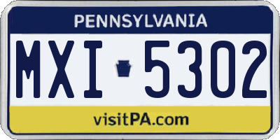 PA license plate MXI5302