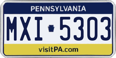 PA license plate MXI5303