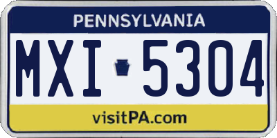 PA license plate MXI5304