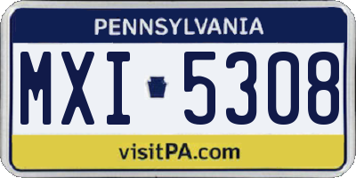 PA license plate MXI5308