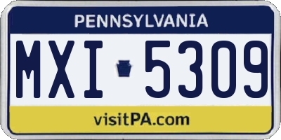 PA license plate MXI5309