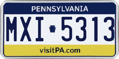 PA license plate MXI5313