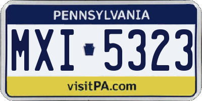 PA license plate MXI5323