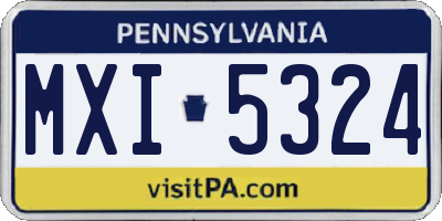 PA license plate MXI5324