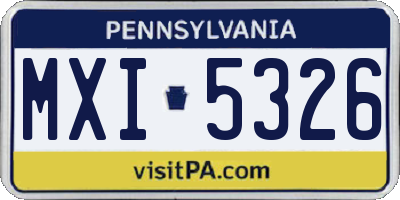 PA license plate MXI5326